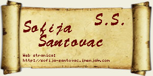 Sofija Santovac vizit kartica